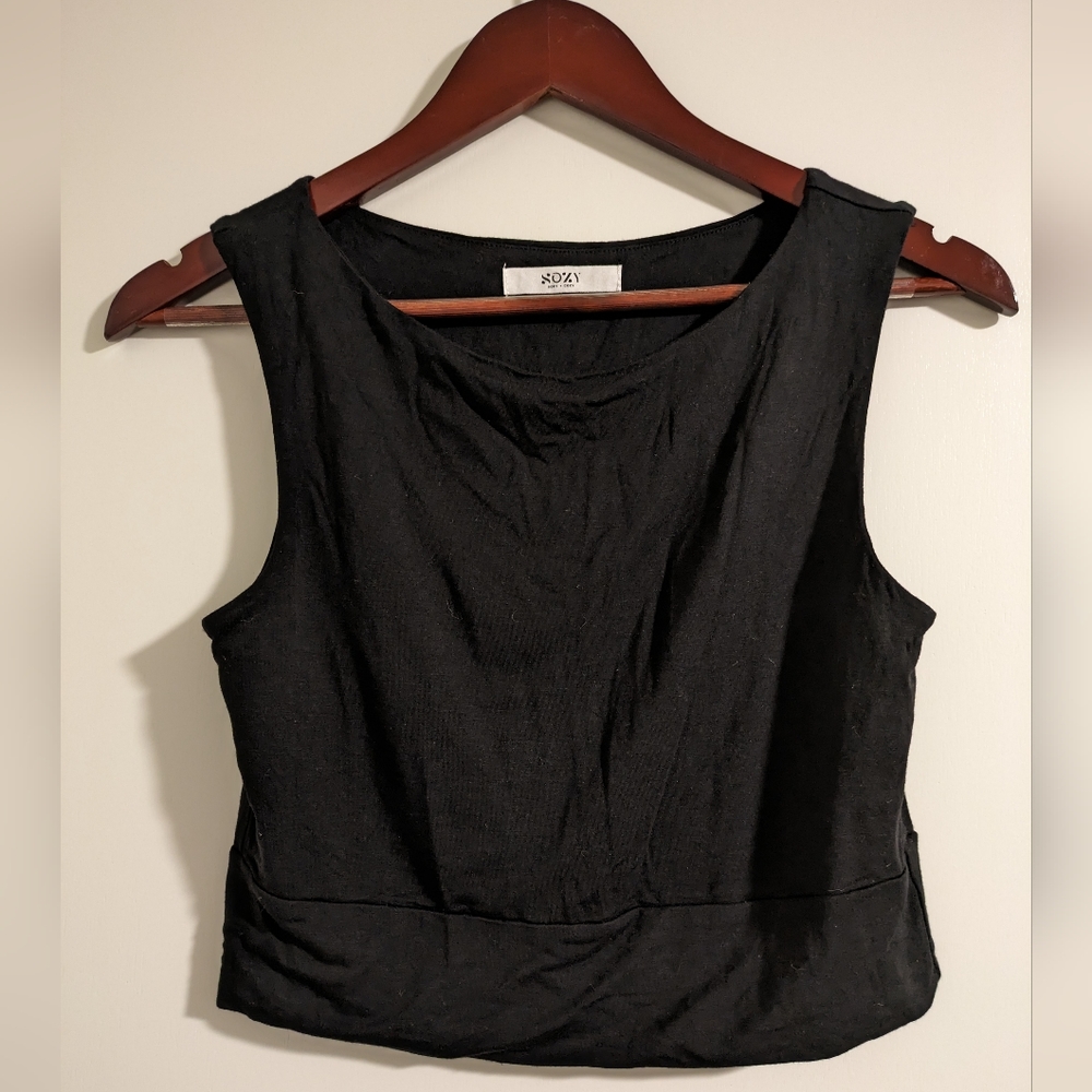 Sozy- Lucy crop tank, black, L